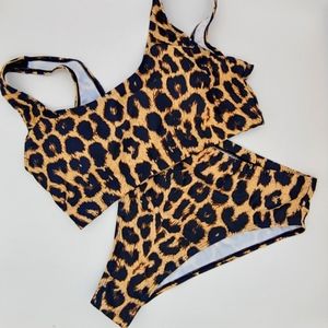 High Waisted Cheeky Bikini Set Two Piece Swimsuit